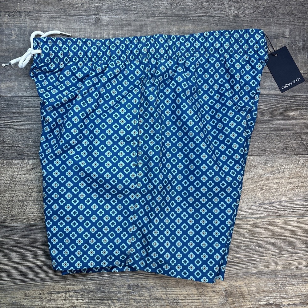 Collars and & Co Men's Medium Swim Trunks‎ Blue Coast Shorts Swimwear NEW